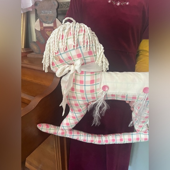 Rare Vintage 1970’s Handmade Gingham Rocking Horse Pillow‼️FINAL SALE - Picture 2 of 4